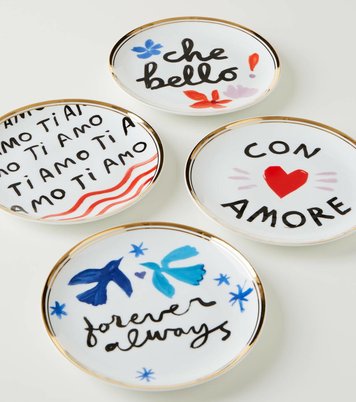 Bitossi Love set of 4 dessert plates