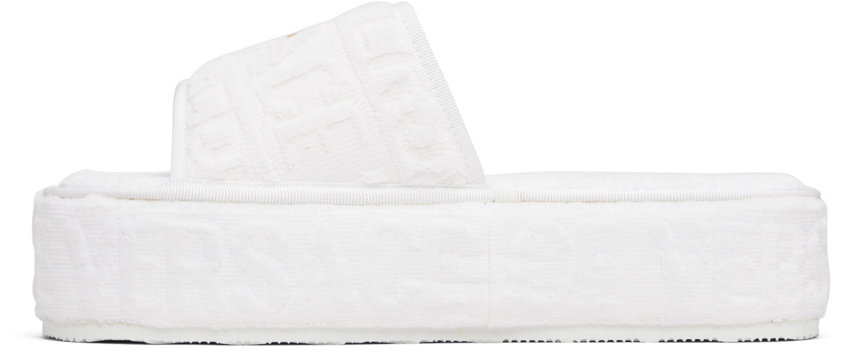 Versace White 'Versace Allover' Slippers