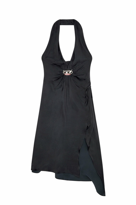 Photo: Diesel Draped dress in cupro-modal satin - Dresses Womens in Grey