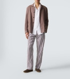 Fedeli Striped linen straight pants