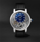 Bovet - Récital 29 Moon-Phase 42mm Stainless Steel and Leather Watch, Ref. No. R290002 - Blue