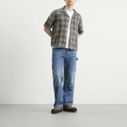 Corridor Men's Plaid Seersucker Short Sleeve Shirt in Black