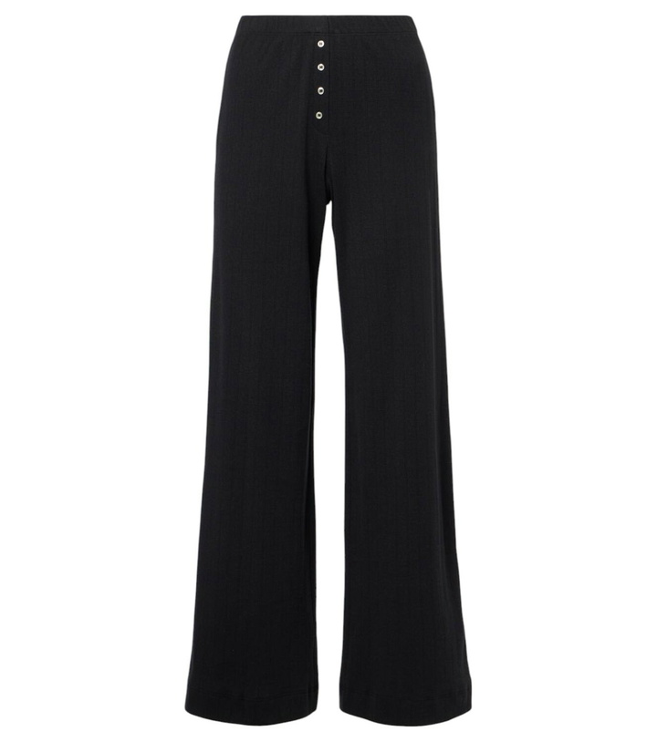 Photo: Leset Pointelle cotton jersey wide-leg pants