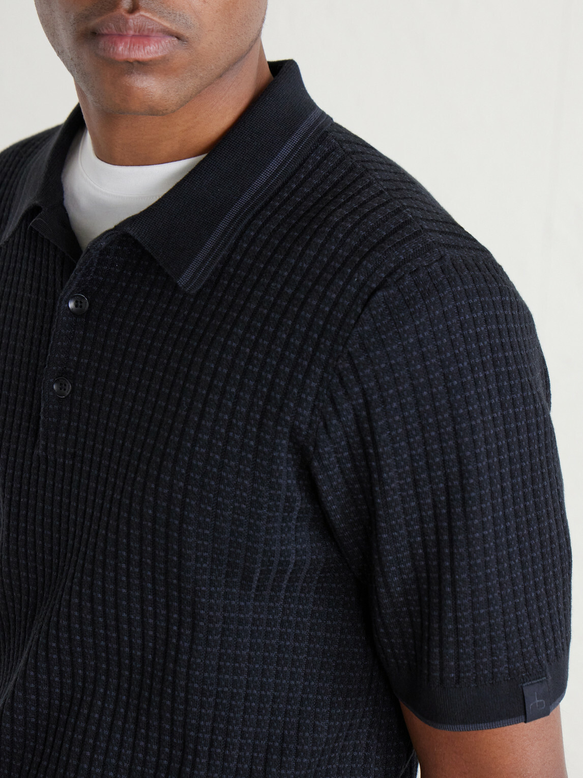 Rag & Bone - Harvey Ribbed Cotton-Blend Polo Shirt - Black