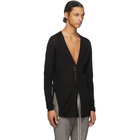 Rick Owens Black Wool Snap Cardigan