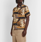 Endless Joy - Europa Aloha Camp-Collar Printed Silk-Crepe Shirt - Brown