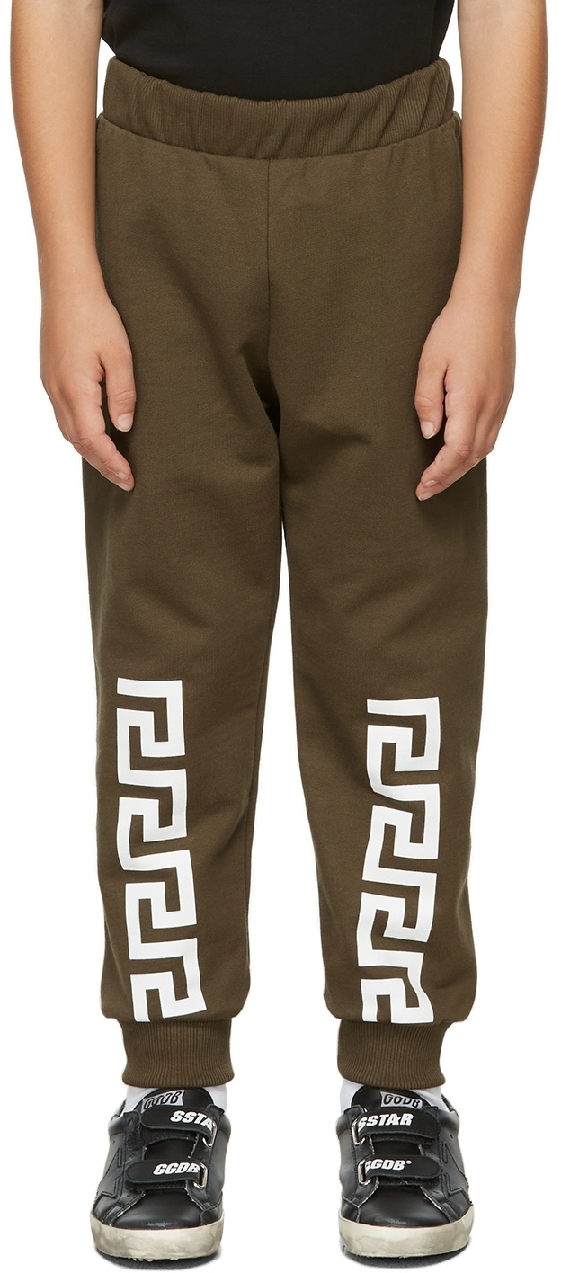 Versace Kids Khaki & White Greca Lounge Pants