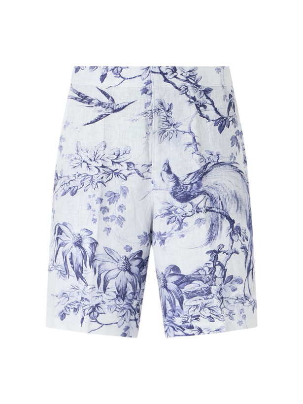 Photo: Orlebar Brown - Laurent Straight-Leg Linen Shorts - Blue