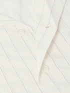 Barena - Bagolo Camp-Collar Pinstriped Cotton-Poplin Shirt - White