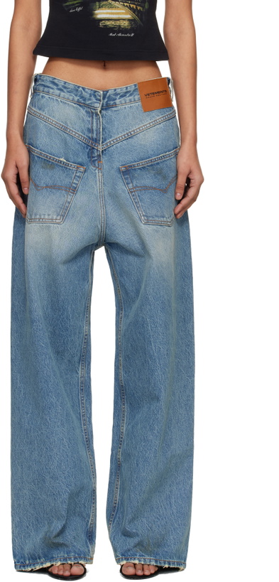 Photo: VETEMENTS Blue Back-to-Front Jeans