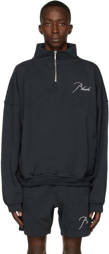 Photo: Rhude Black Quarter Zip Sweater