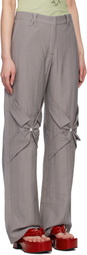 J.Kim Gray Smocked Flower Trousers