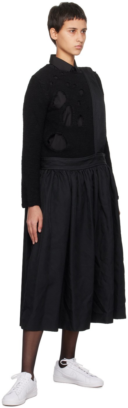 Black Comme des Garçons Black Shoulder Strap Midi Skirt