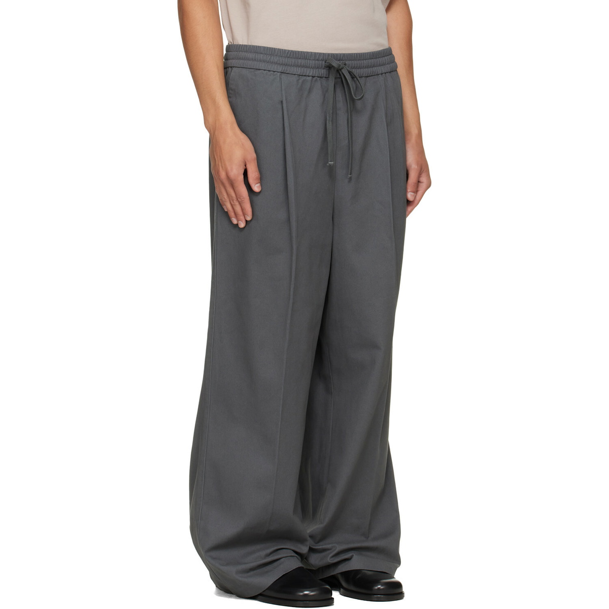 Fear of God ESSENTIALS Gray Pleat Front Drawstring Trousers