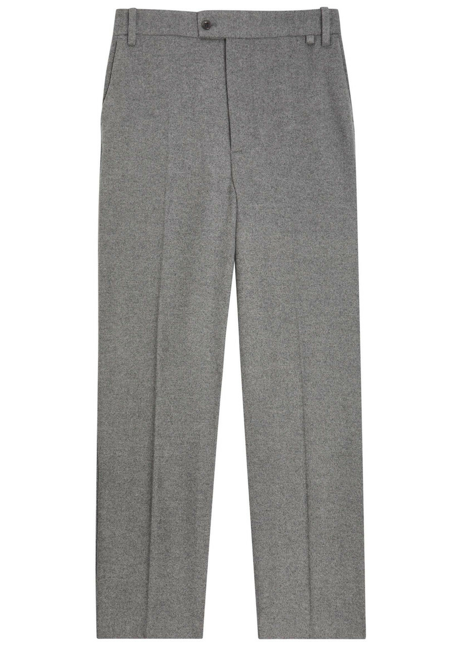 The Elder Statesman Straight-leg Wool-blend Trousers Grey