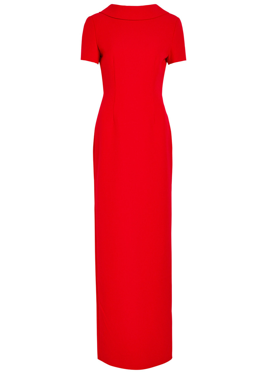 Roland Mouret Crepe Maxi Dress Red