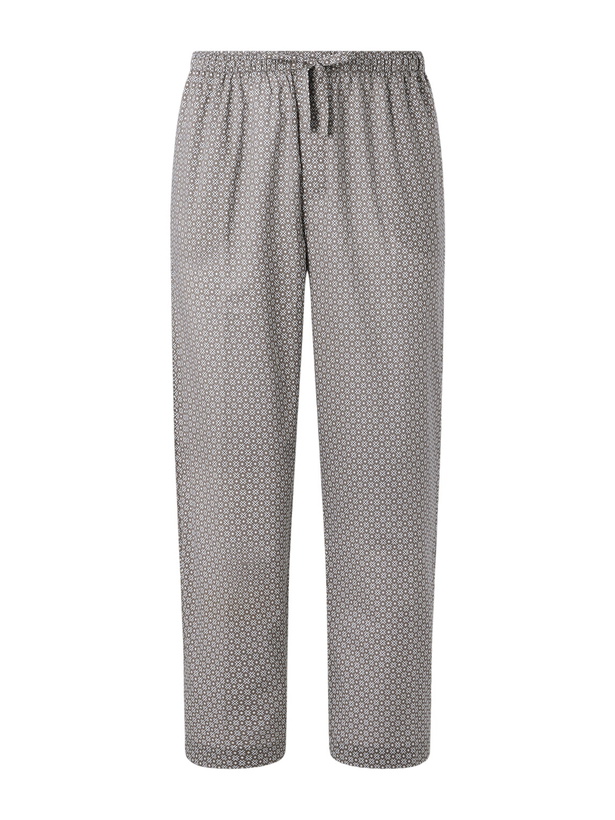 Photo: Derek Rose - Ledbury 96 Printed Cotton-Poplin Pyjama Trousers - Brown