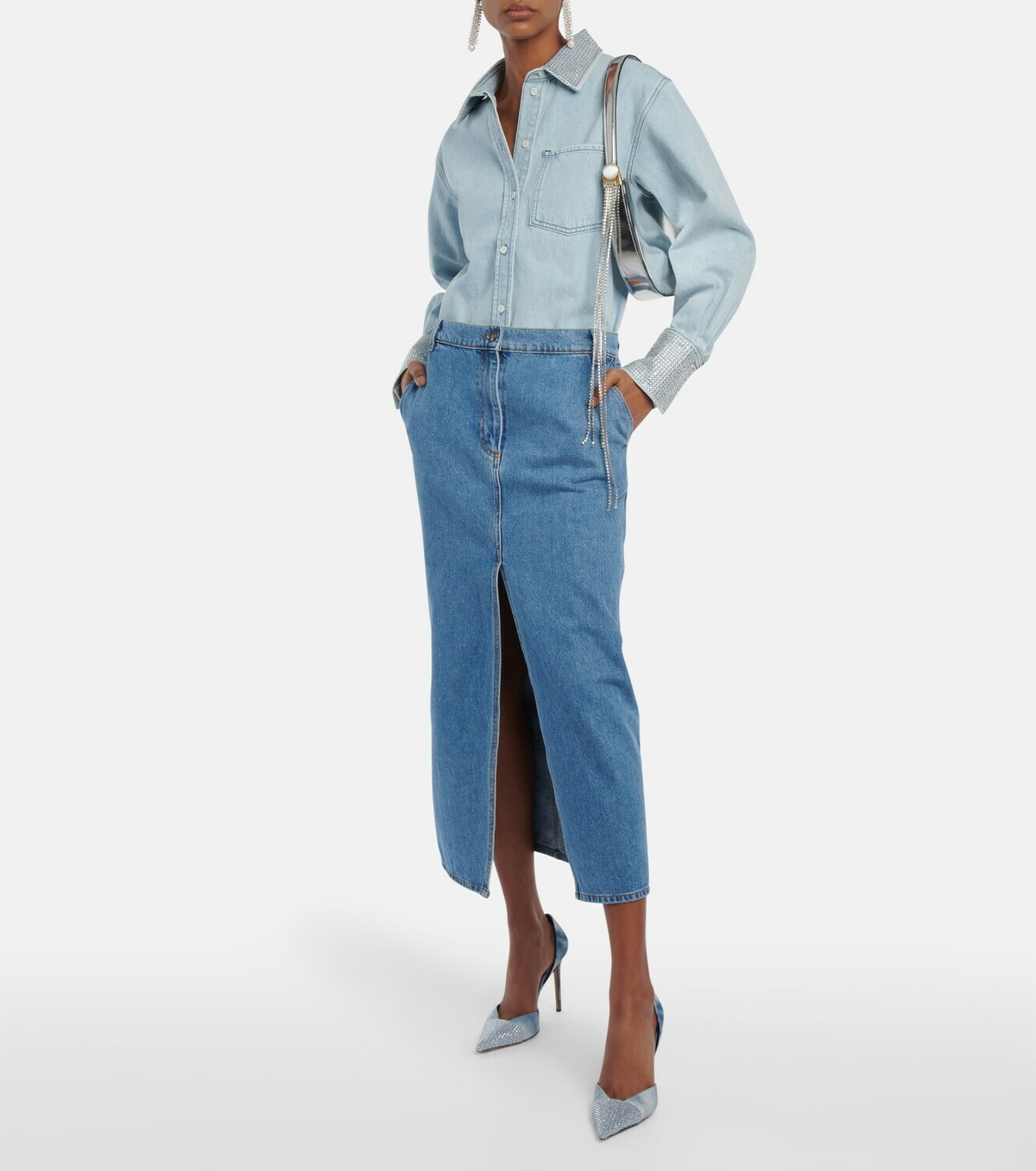Alexandre Vauthier - Tie-dye embellished denim pumps