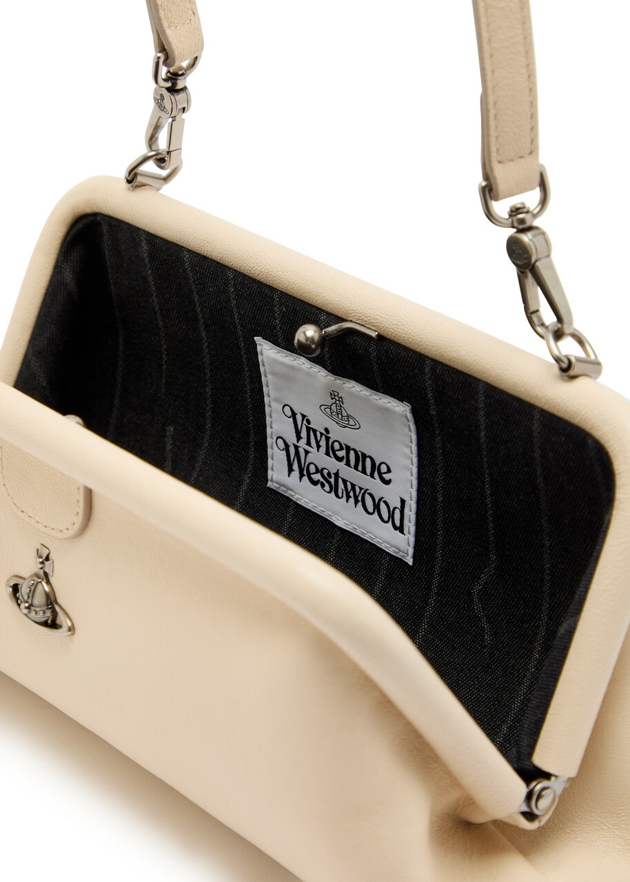 Vivienne Westwood Jane Frame Leather Purse - Cream - One Size