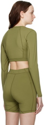 7 DAYS Active Green Cropped Long Sleeve T-Shirt