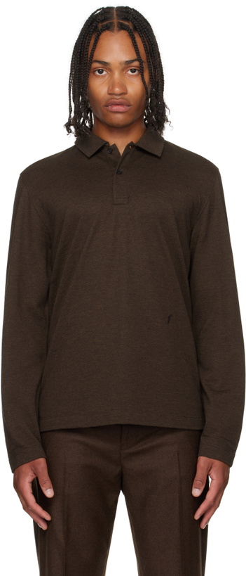 Photo: Ferragamo Brown Long Sleeve Polo