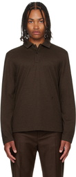 Ferragamo Brown Long Sleeve Polo