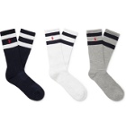 Polo Ralph Lauren - Three-Pack Striped Ribbed Stretch-Knit Socks - Multi