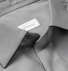 Brioni - Slim-Fit Silk Shirt - Gray