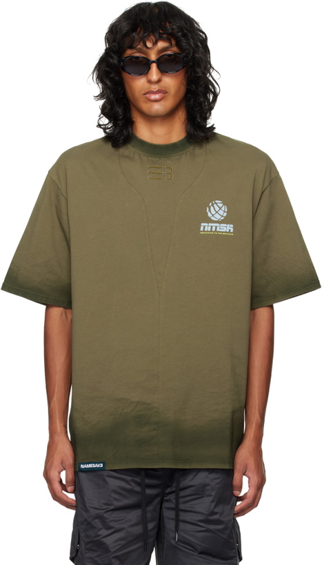Photo: NAMESAKE Khaki Sava Stained Oversized Estate T-shirt