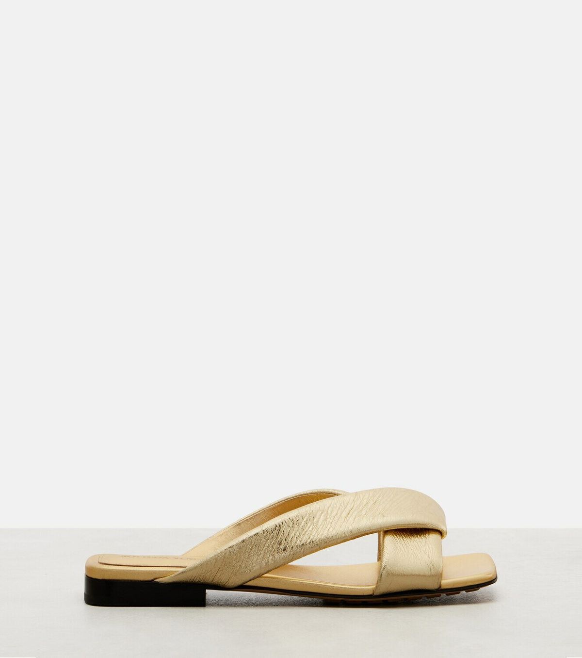 Bottega Veneta Riva metallic leather mules