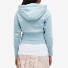 Thom Browne Women's Zip Up 4 Bar Tonal Hoodie in Light Blue