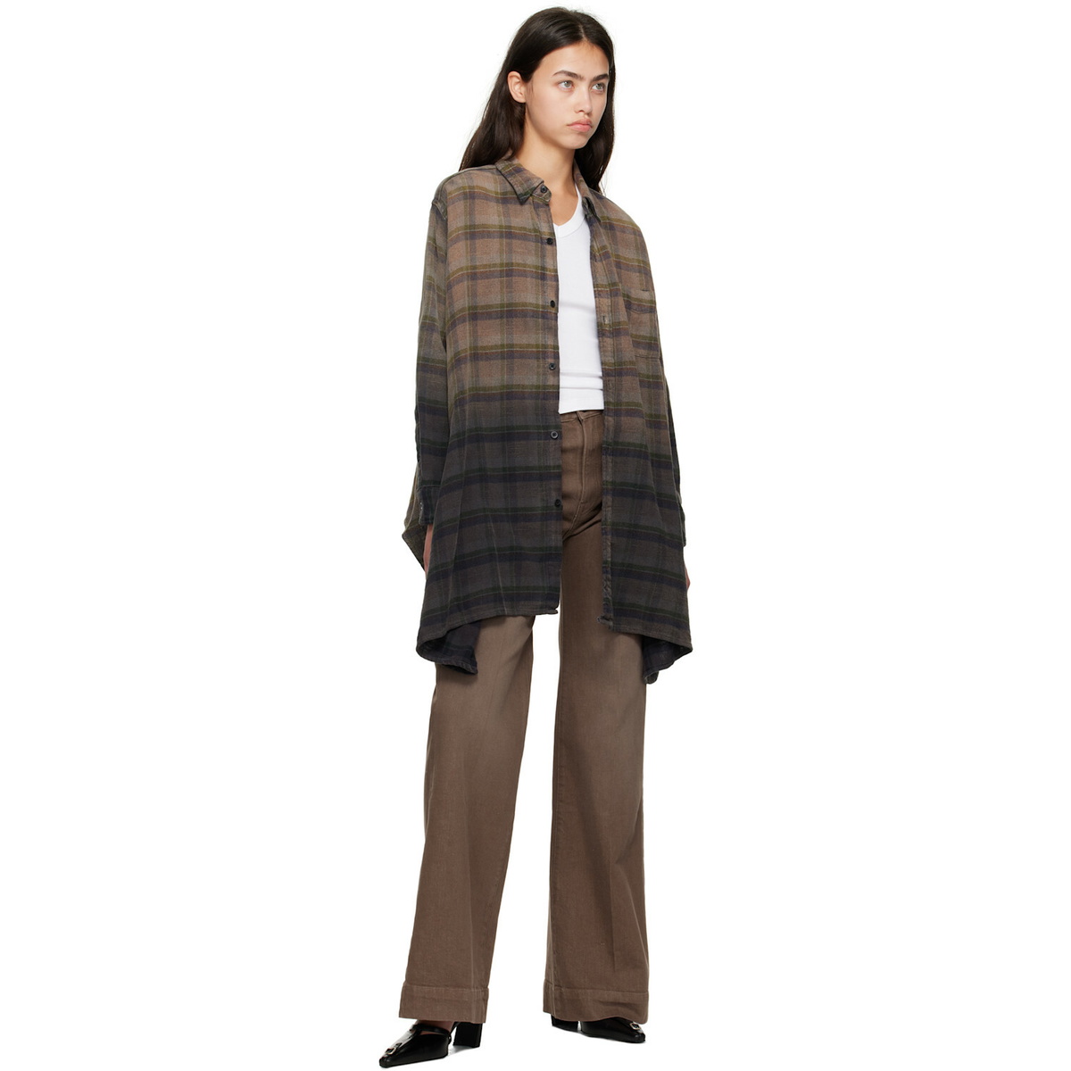 R13 Black Draped Front Shirt