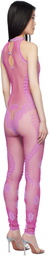 Poster Girl Purple Fetch Halterneck Fishnet Jumpsuit