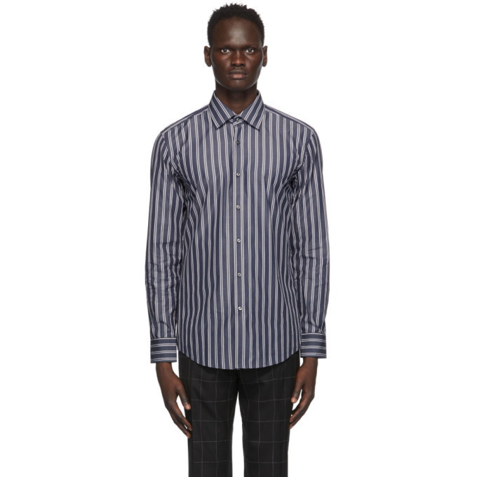 Photo: Boss Navy Stripe Slim-Fit Shirt