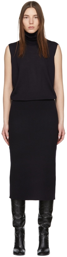 Photo: Victoria Beckham Navy Fitted Polo Dress