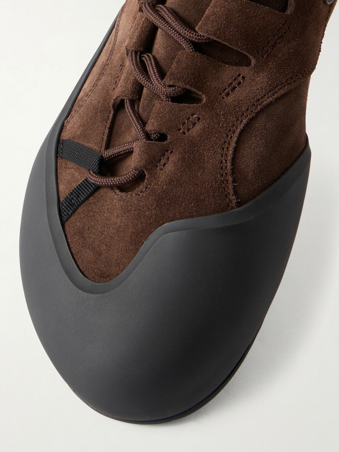 LOEWE - Grip Logo-Appliquéd Trimmed-Suede Sneakers - Brown