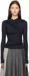 Rokh Black Knotted Long Sleeve T-Shirt