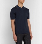 Dunhill - Slim-Fit Silk-Trimmed Cotton Polo Shirt - Blue