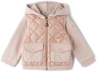 Moncler Enfant Baby Pink Down Hoodie