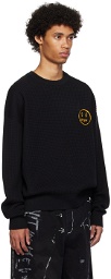 drew house Black Embroidered Sweater
