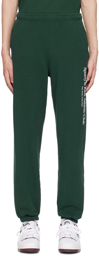Photo: Sporty & Rich Green 'Athletic Club' Lounge Pants