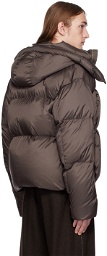 Youth Brown Cropped Down Jacket