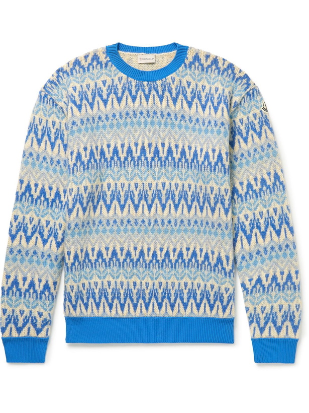 Photo: Moncler - Jacquard-Knit Sweater - Blue