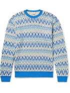 Moncler - Jacquard-Knit Sweater - Blue
