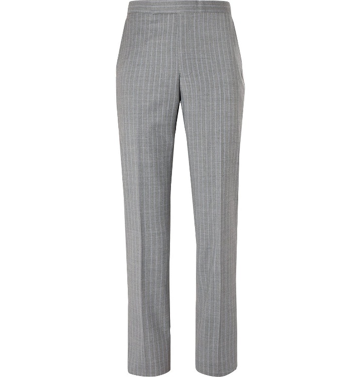 Photo: Richard James - Pinstriped Wool-Flannel Suit Trousers - Gray