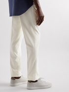 Brunello Cucinelli - Straight-Leg Pleated Cotton-Corduroy Trousers - Neutrals