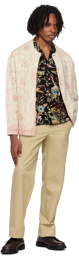 Bode Pink & Off-White Mill Cardigan