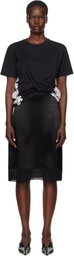 3.1 Phillip Lim Black Draped T-Shirt Slip Combo Midi Dress