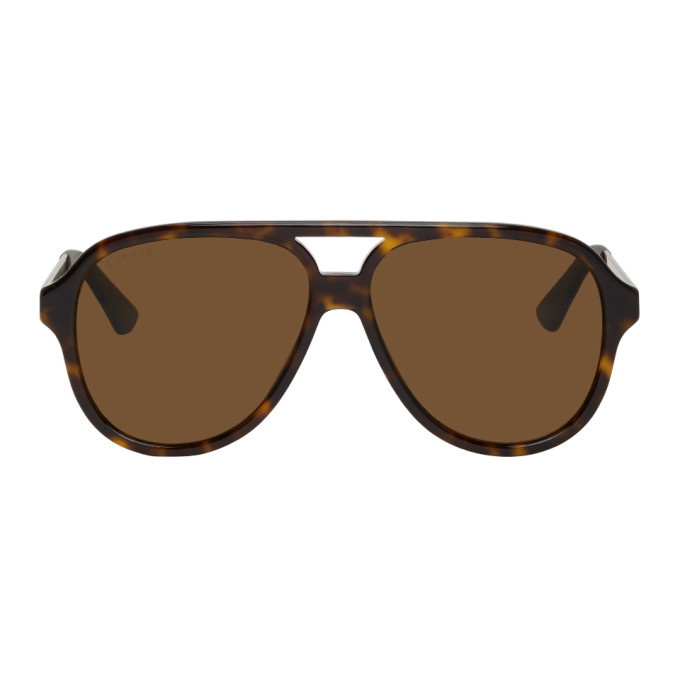 Photo: Gucci Tortoiseshell Aviator Sunglasses