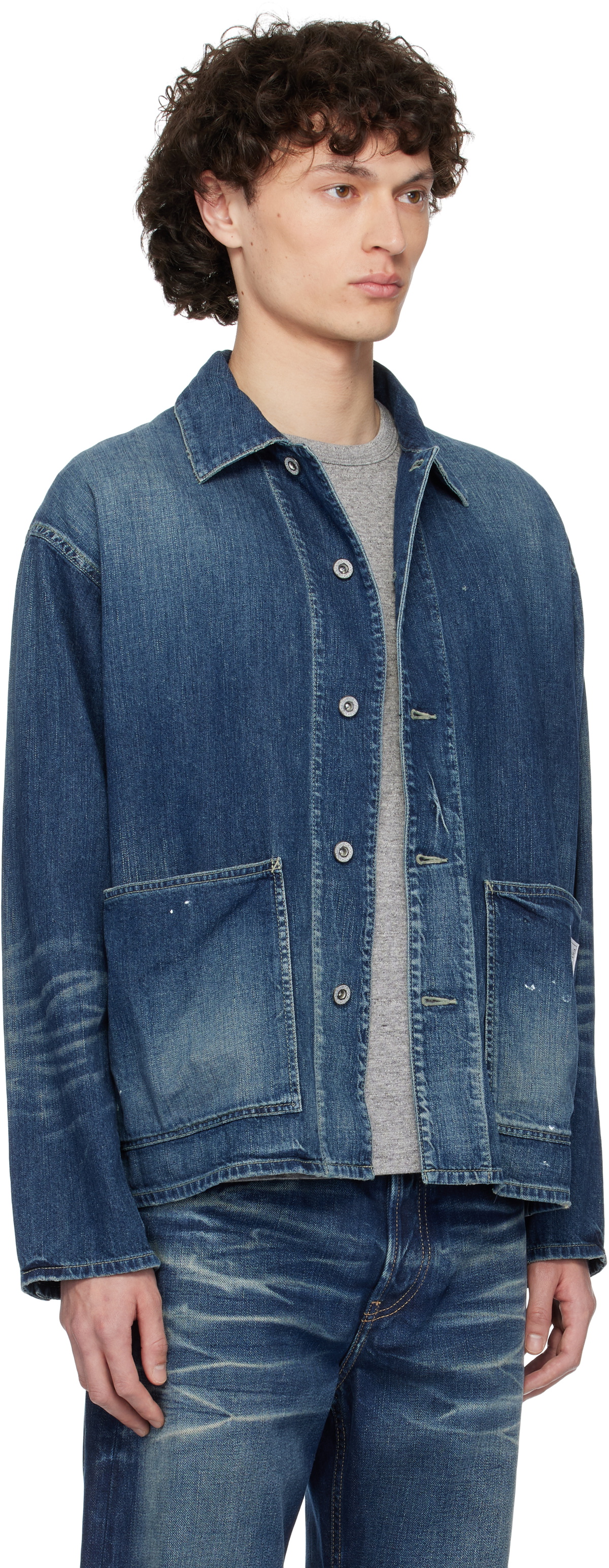 Neighborhood Blue Washed LW Coverall Denim Jacket Neighborhood
